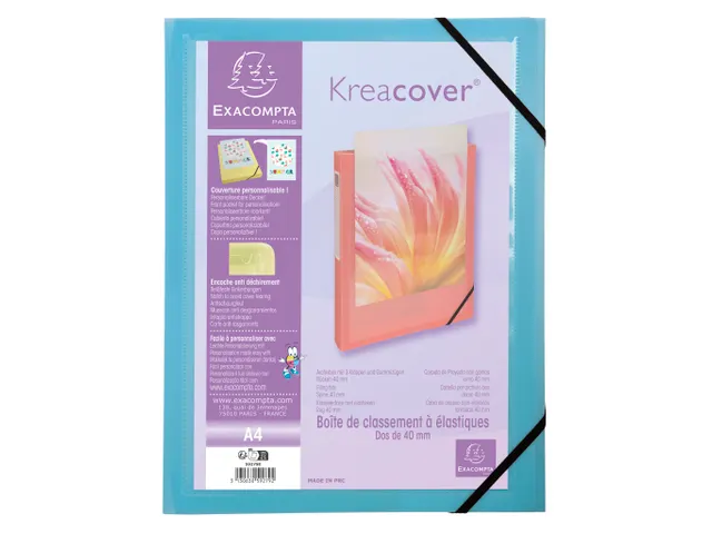 Boite de classement polypropylène Kreacover Pastel dos 40mm - A4 - Co
