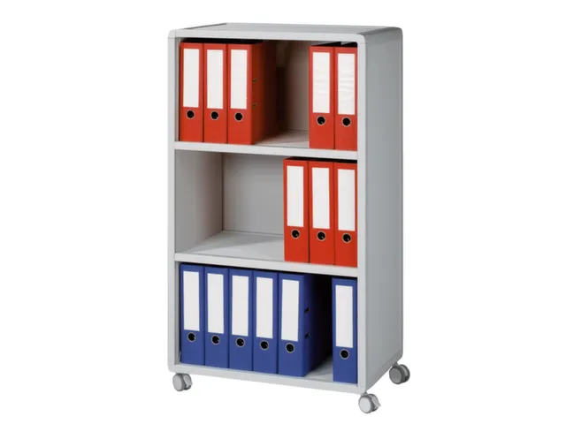 transportwagen,HxBxD 1240x651x330mm,3vakken,2niveaus,3 OH,romp grijs