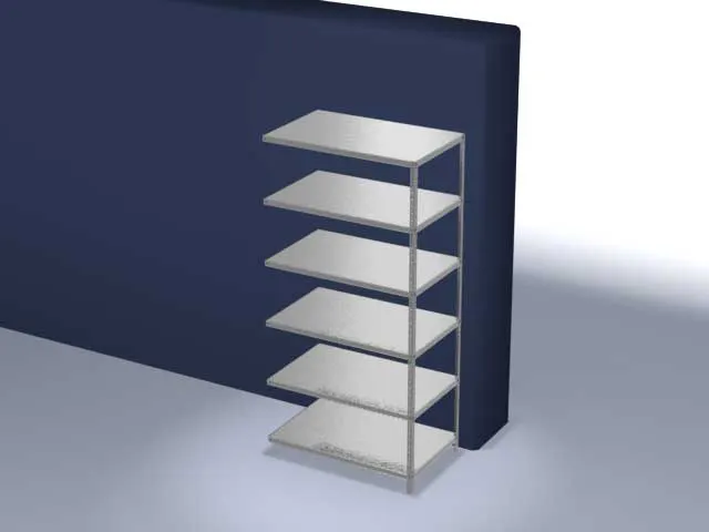 magazijnstelling,aanbouwveld,HxBxD 2500x1300x800mm,vaklast 200kg