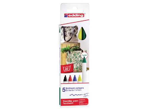 Viltstift edding 4600 textiel rond 1mm basis assorti