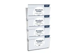 Folderhouder Europel 4x A4 wand liggend koppelbaar transparant