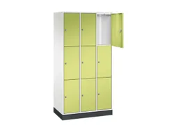 lockerkast,HxBxD 1950x920x500mm,3x3vakken,cil.-slot,sokkel