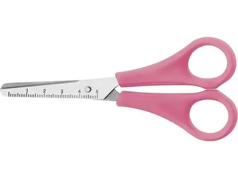 Schaar Westcott Kids 13cm RH kunstst. ronde punt roze in zak