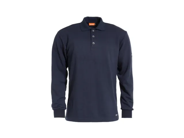 Tranemo 6371 vlamvertragende polosweater, marineblauw, maat XL, per st