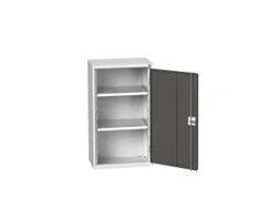 hangkast,HxBxD 900x525x350mm,vleugeldeur,2xStalen bodem,romp RAL7035