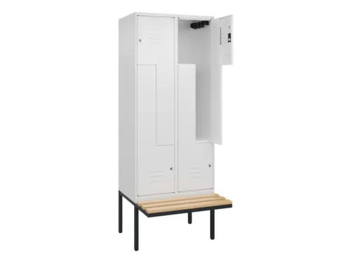 Z-garderobekast,HxBxD 2120x800x815mm,4vak,vak B 400mm,cil.-slot