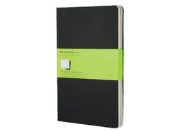 Schrift Moleskine 130x210mm blanco 160 pagina's 70gr zwart set à 3 st