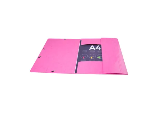 Exacompta Iderama Elastomap A4 3 Kleppen Rugetiket Roze karton