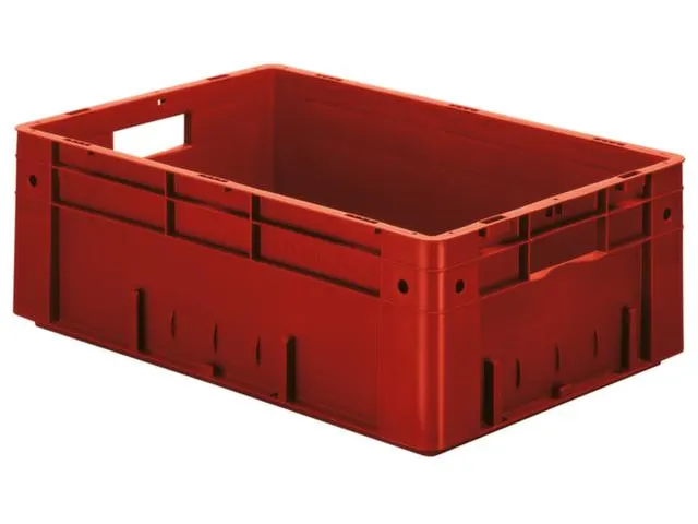 Euronorm Stapelkrat 210x600x400mm 38l Wanden/Bodem Gesloten Rood