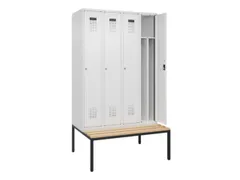 locker met bank,voor scheiding van kleding,HxBxD 2120x1200x815mm,4vak