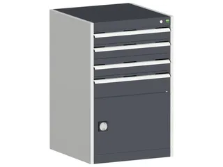 ladekast HxBxD 1000x650x650mm 4laden romp RAL7035 front RAL7016 - 1