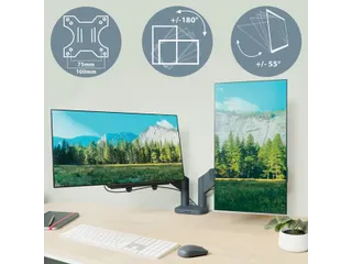 Monitorarm Leitz Ergo ruimtebesparend dubbel donkergrijs - 11
