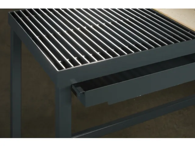 lastafel,HxBxD 850x700x700mm,blad roest,blad RAL7016,4voeten van staal