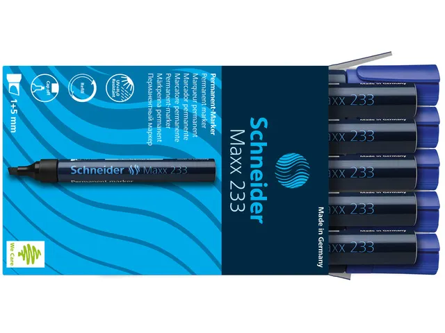 Marker Schneider Maxx 233 permanent beitelpunt blauw