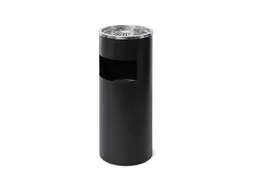 Afvalbak Rond Zwart Met Asbak 60cm