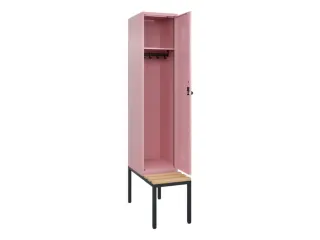 locker met bank,HxBxD 2120x400x815mm,1vak,vak B 400mm,draaigrendel - 2