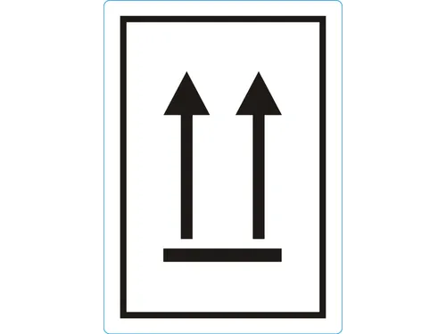 Etiket ZWARTE PIJL OMHOOG 1000 etiketten per rol 74x105mm
