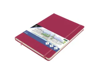 Schetsboek Kangaro A4 ruby PU HC 80 vel 140gr roomwit met elastiek en - 1