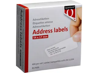 Labeletiket Quantore DK-11204 17x54mm wit 400 stuks - 1