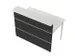 Balie Aanbouwelement 1350x1015mm Recht Front Antraciet Bladen Wit
