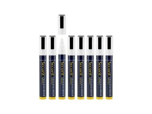 Krijtstift Securit SMA-510 Schuin 2-6mm Wit 8 Stuks
