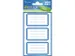 Étiquette scolaire Z-design 3 feuilles cadre bleue