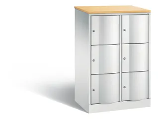lockerkast cil.slot 1255x770x540mm 2x3 vakken RAL7035 front RAL7035 - 1
