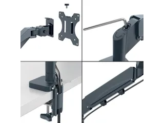 Monitorarm Leitz Ergo ruimtebesparend dubbel donkergrijs - 12