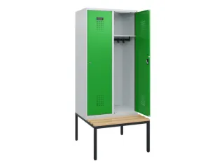 locker met bank,HxBxD 1950x800x815mm,2vak,vak B 400mm,cilinderslot - 1