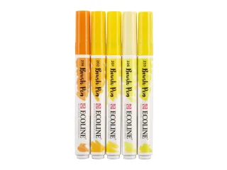 Brushpen Talens Ecoline set-geel blister à 5 stuks assorti - 5
