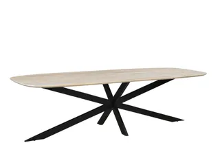 Vergadertafel Harper Deens Ovaal 200x100cm Naturel blad met Spinpoot - 1