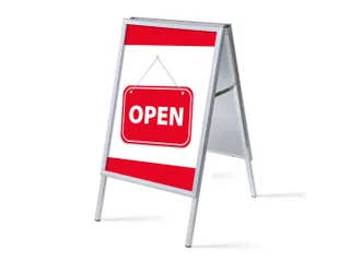 Stoepbord A1 complete set met print "OPEN" Rood - 1