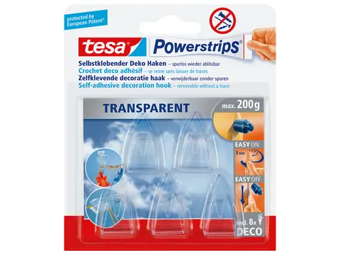 Powerstrips Tesa 58900 deco haken transparant 5 stuks