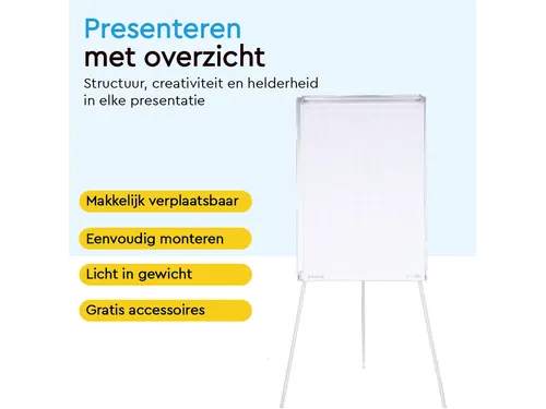 BRASQ Flipover Basic 70x100cm Magnetisch Aluminum met accessoires