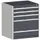 ladekast 900x800x650mm 5laden zware lasten RAL7035 front RAL7016