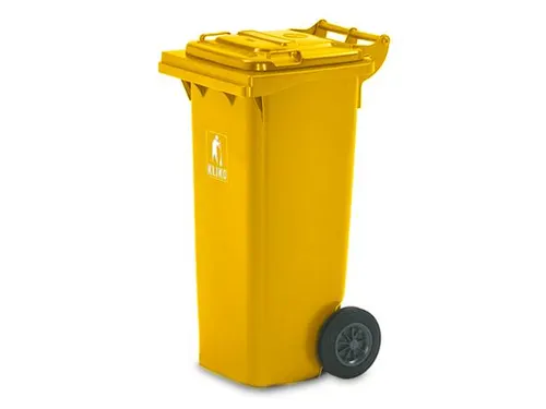 Vuilcontainer PE 80 liter HxBxD 930x448x530mm met wielen geel