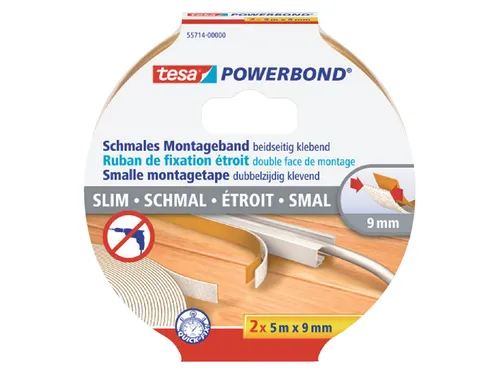 Plaktape Tesa Powerbond Slim Montage 9mmx5m 2z