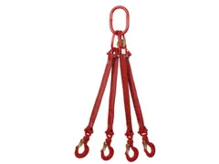 Hijsstroppen 4-Sprong Draagvermogen 0-45° 10 5T Nuttige L 1M Rood