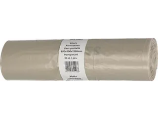 Vuilniszak 42 micron 65+50x135cm 240L Transparant LDPE rol van 10 stuk - 4