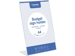 Kaarthouder A4 Glashelder Polystyreen L-Stand