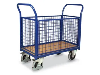Platformwagen 400kg Laadvlak 880x500mm 4 Gaaswanden Ral 5010 - 2