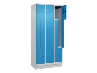 Z-garderobekast,HxBxD 1950x900x500mm,vak B 150/300mm,cil.-slot,sokkel - 2