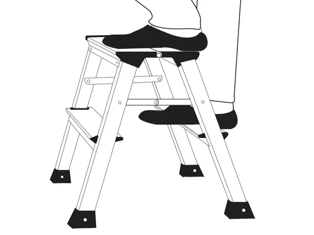 Aluminum ladder 2 treden 45cm 150kg