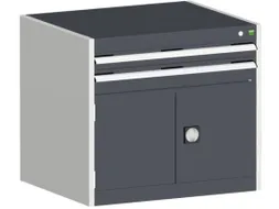 ladekast HxBxD 700x800x650mm 2laden RAL7035 front RAL7016