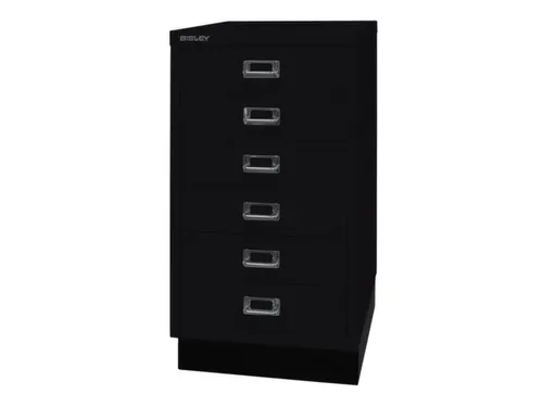 kantoor-ladekast HxBxD 670x349x432mm 6 laden romp + front zwart staal