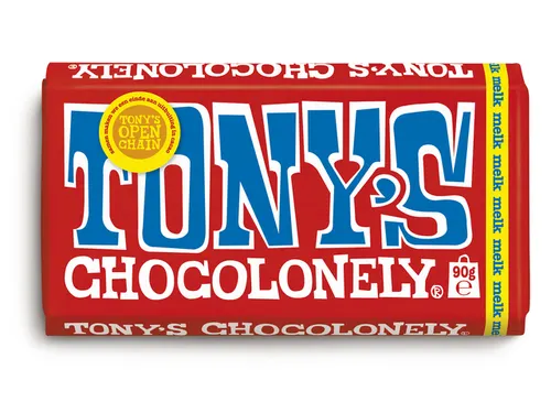 Chocolade Tony Chocolonely melk reep 90 gram