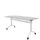 klaptafel,HxBxD 750x1600x700mm,hoekig,T-voet wit,ovale buis,blad grijs