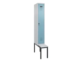 locker met bank,voor scheiding van kleding,HxBxD 2120x300x815mm,1vak - 2