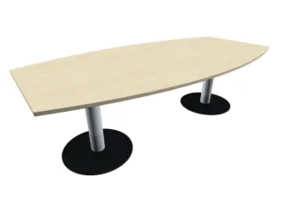 Vergadertafel Vatvormig Hxbxd 72x240x80/120cm Esdoorn Frame Ral9006 - 1