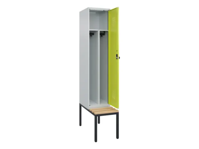 locker met bank,voor scheiding van kleding,HxBxD 2120x400x815mm,1vak